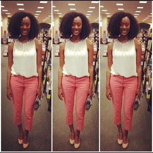 Jcrew Ankle Red Orange City Fit Pants Sz 6